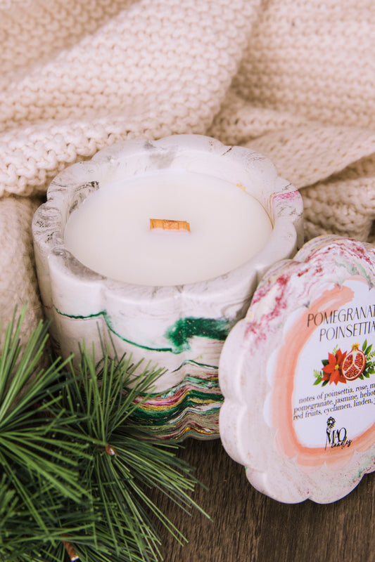Pomegranate + Poinsettia Candle
